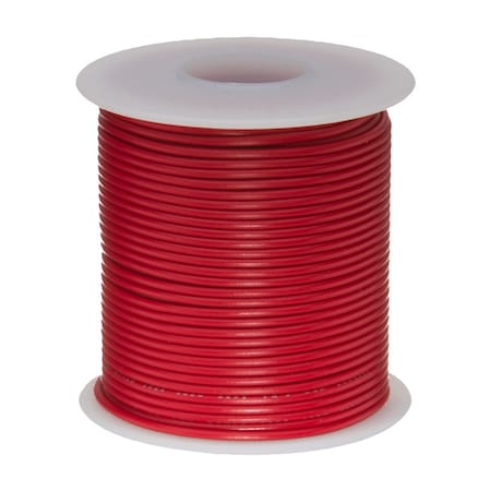 16 AWG Gauge Stranded Hook Up Wire, 25 Ft Length, Red, 0.0508 Diameter, PTFE, 600 Volts